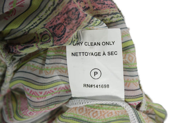 Ramy Brook Women Peasant Mini Skirt Green Geometric Polyester Size 2XS