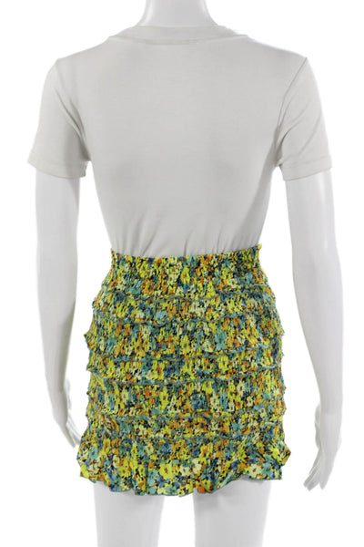L Space Women Mini Floral Viscose Blue Skort Short Petite Size XS