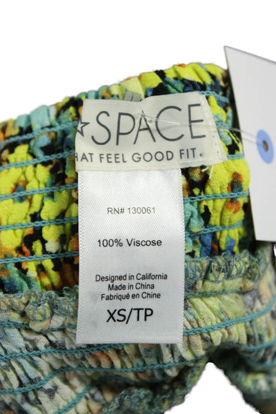 L Space Women Mini Floral Viscose Blue Skort Short Petite Size XS