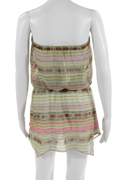 Ramy Brook Womens Green Blouson Sleeveless Short Geometric Dress Size XS