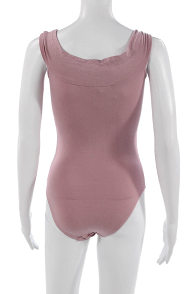 By The Way Womens Scoop Neck Sleeveless Pink Rayon Bodysuit Size 2XS