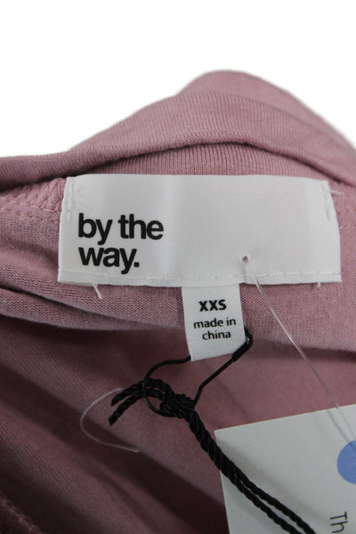 By The Way Womens Scoop Neck Sleeveless Pink Rayon Bodysuit Size 2XS