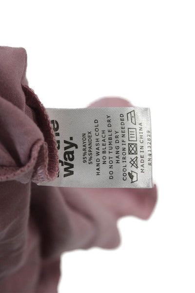 By The Way Womens Scoop Neck Sleeveless Pink Rayon Bodysuit Size 2XS