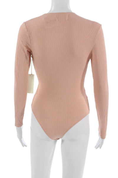 Capulet Womens Bodysuit Pink Rayon V Neck Long Sleeve Size XS