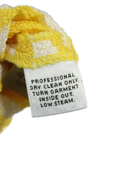St. John Womens Yellow Striped Wool Sleeveless Tank Top Round Neck Size S