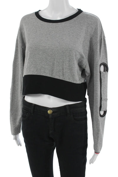 Splendid Women Pullover Sweatshirt Gray Crew Neck Long Sleeve Size S