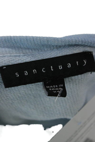 Sanctuary Women Light Blue Cotton Crew Neck Long Sleeve Sweatshirt Size XS