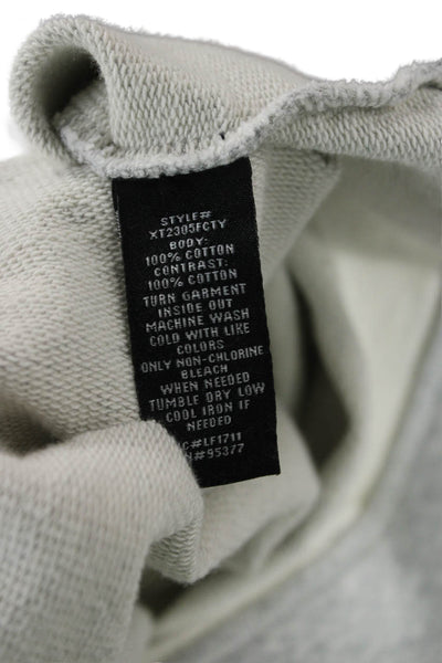 Sanctuary Women Pullover Sweatshirt Gray Tie Neck Long Sleeve Cotton Size XS