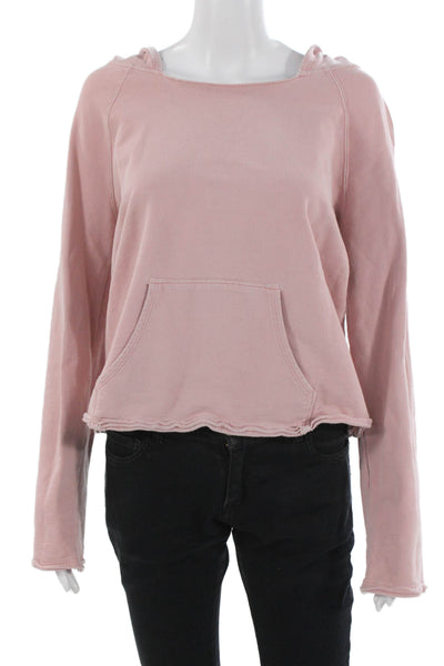 Sanctuary Womens Pullover Hoodie Pink Cotton Size XS