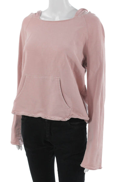 Sanctuary Womens Pullover Hoodie Pink Cotton Size XS