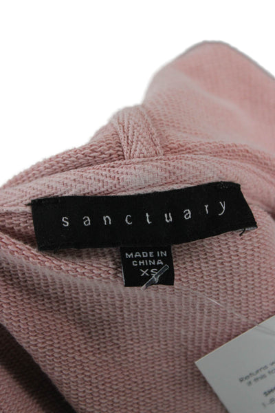 Sanctuary Womens Pullover Hoodie Pink Cotton Size XS