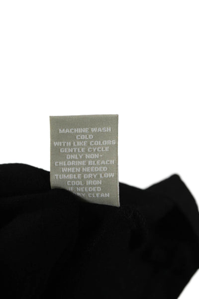 Joan Vass Womens Shift Dress Black Sleeveless Mock Neck Short Size S