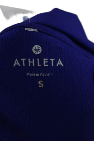 Athleta Women Full-zip Hoodie Blue Long Sleeve Drawstring Size S