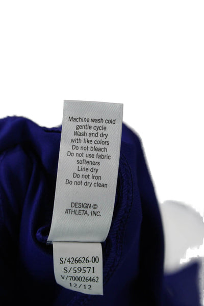 Athleta Women Full-zip Hoodie Blue Long Sleeve Drawstring Size S