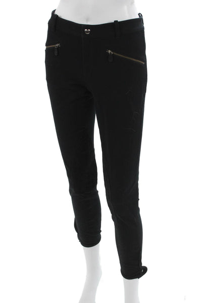 Ralph Lauren Women Cropped Ankle Pants Black Cotton Button Size 4
