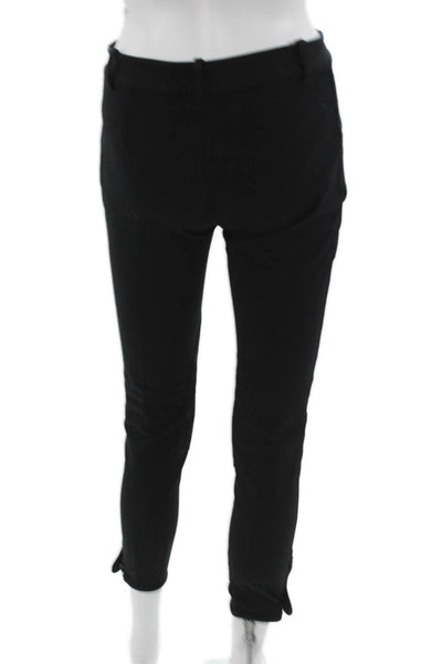 Ralph Lauren Women Cropped Ankle Pants Black Cotton Button Size 4