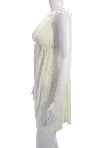 Eberjey Women White Tencel V Neck Sleeveless Short Dress Size M