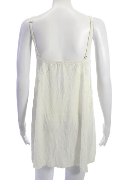 Eberjey Women White Tencel V Neck Sleeveless Short Dress Size M