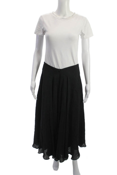 The Row Womens A-Line Black Silk Knee Length Skirt Size 4