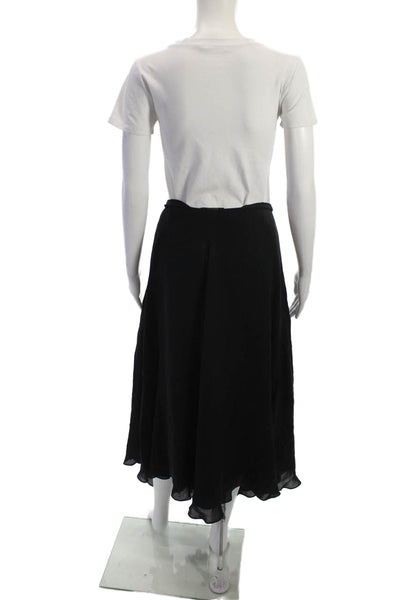 The Row Womens A-Line Black Silk Knee Length Skirt Size 4