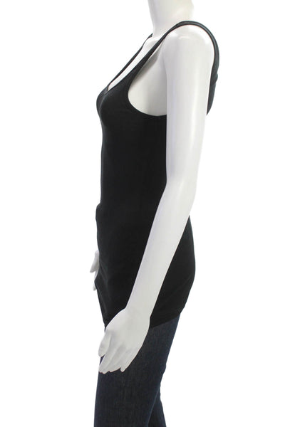 Standard James Perse Womens Basic Cotton Tank Round Neck Black Size 1