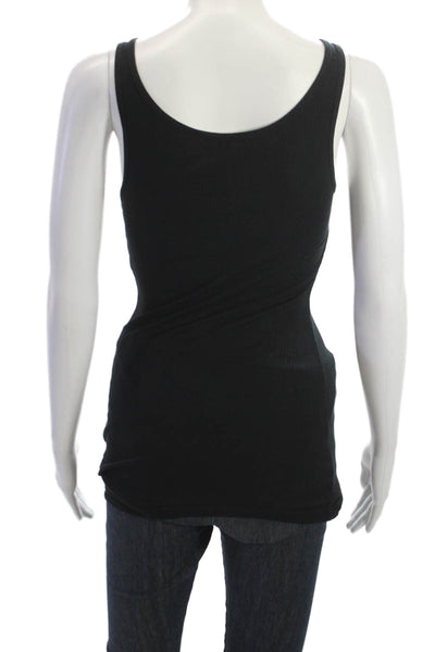Standard James Perse Womens Basic Cotton Tank Round Neck Black Size 1