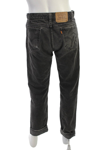 Levis Mens Straight Cropped Dark Gray Jeans Size 34