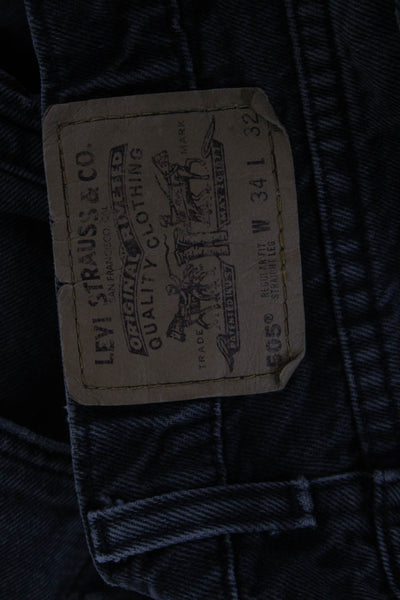 Levis Mens Straight Cropped Dark Gray Jeans Size 34