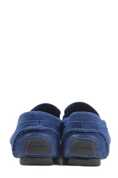 Calvin Klein Mens Suede Buckle Detail Casual Loafers Blue Size 10.5