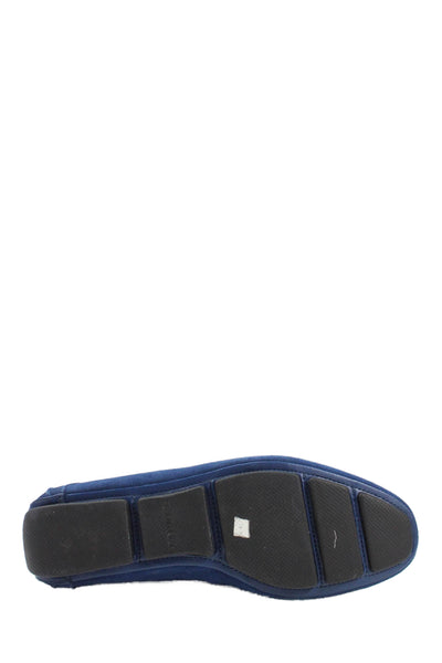 Calvin Klein Mens Suede Buckle Detail Casual Loafers Blue Size 10.5