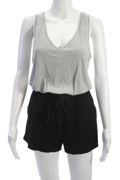 Drew Women Black Sleeveless V Neck Romper Size XS