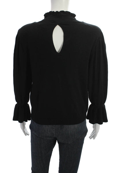 Ba&Sh Women Black Mock Neck Pullover Sweaters Long Sleeve Lyocell Size 1