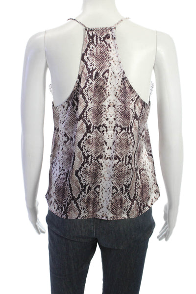 Cami NYC Women Silk Snake Print Camisole Brown Sleeveless Size S
