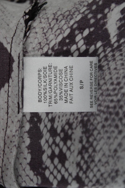 Cami NYC Women Silk Snake Print Camisole Brown Sleeveless Size S