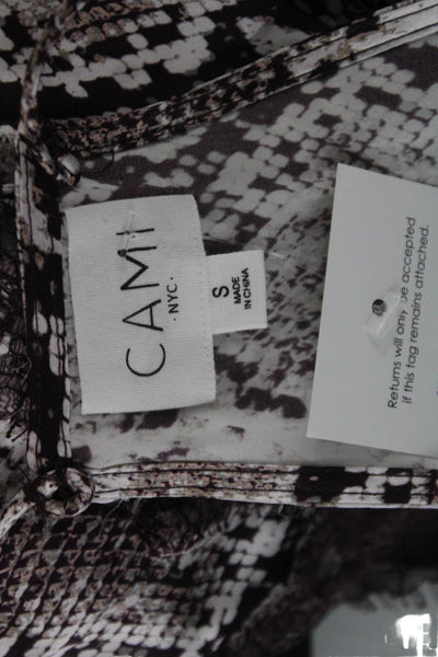 Cami NYC Women Silk Snake Print Camisole Brown Sleeveless Size S
