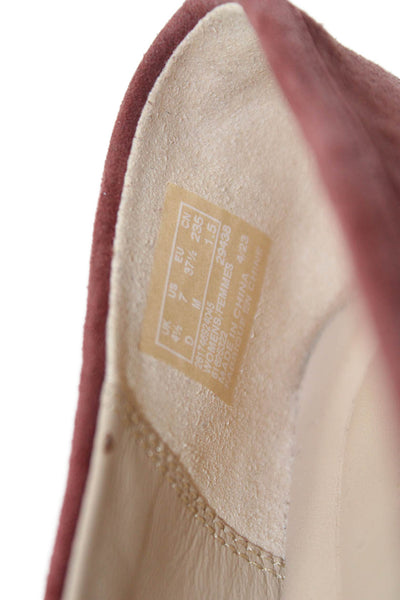 Clarks Womens Suede Slide On Loafers Red Size 7 Medium