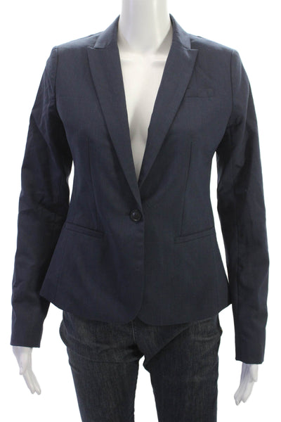 Banana Republic Women Dark Blue Wool Blend Blazer Size 0