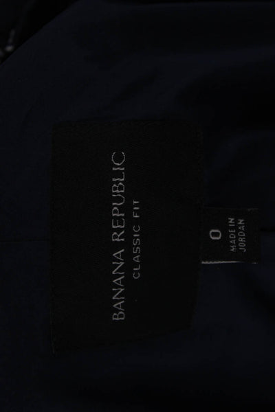 Banana Republic Women Dark Blue Wool Blend Blazer Size 0