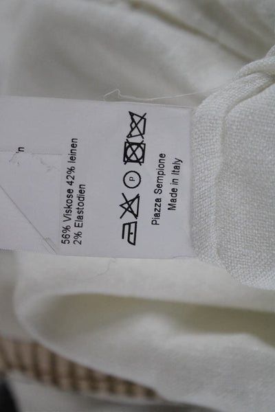 Piazza Sempione Womens White Shift Kaftan Dress Knee Length Zip Size 48