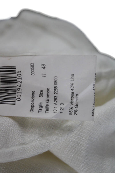 Piazza Sempione Womens White Shift Kaftan Dress Knee Length Zip Size 48
