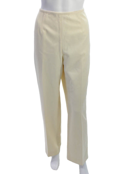 Escada Women Dress Pants Beige Wool Solid Hook & Eye Size 42