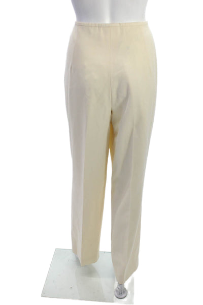 Escada Women Dress Pants Beige Wool Solid Hook & Eye Size 42