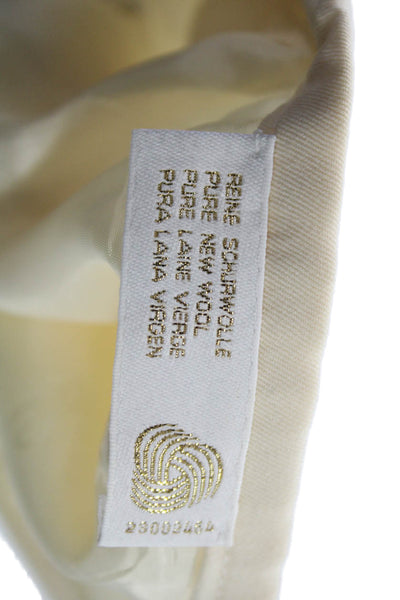 Escada Women Dress Pants Beige Wool Solid Hook & Eye Size 42
