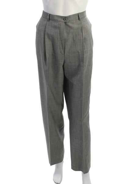 Escada Womens Dress Pants Gray 100% Wool Size 42