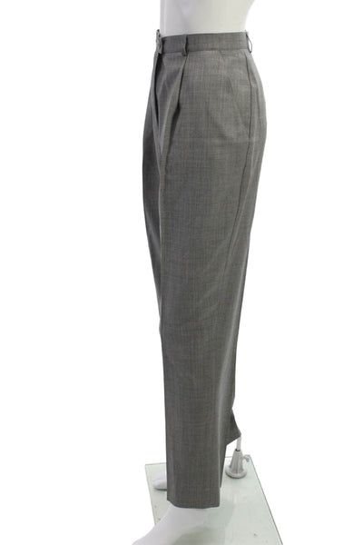 Escada Womens Dress Pants Gray 100% Wool Size 42