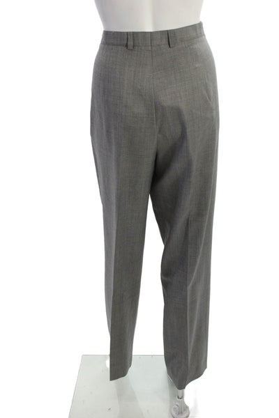 Escada Womens Dress Pants Gray 100% Wool Size 42