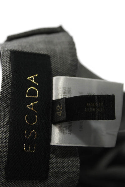 Escada Womens Dress Pants Gray 100% Wool Size 42
