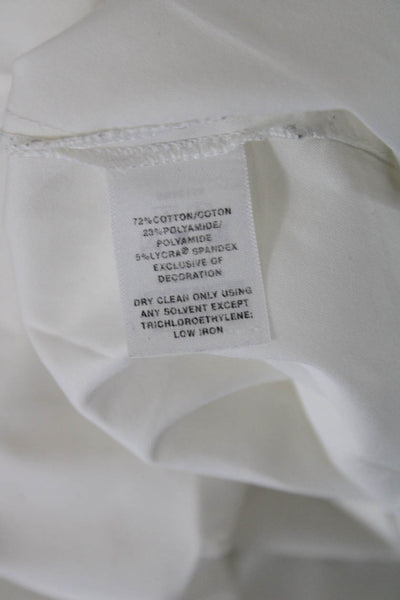 Lafayette 148 New York Womens Tunic White Long Sleeve High Neck Size 12