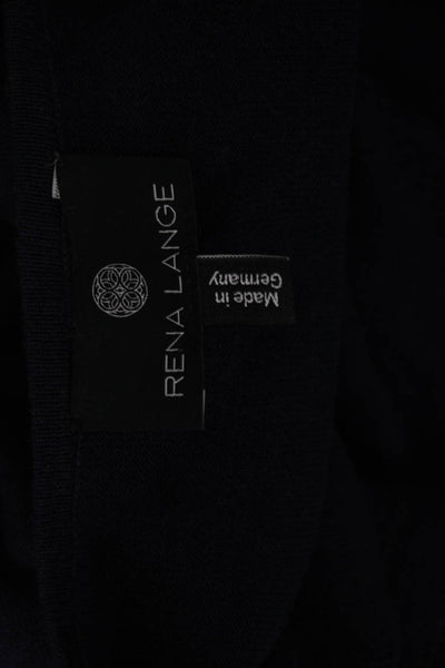 Rena Lange Women Dark Blue Pullover Sweater Silk Cotton Cashmere Size L