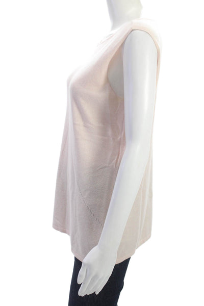 Escada Womens Basic Sleeveless Tank Pink Cashmere Silk Blend Size 42